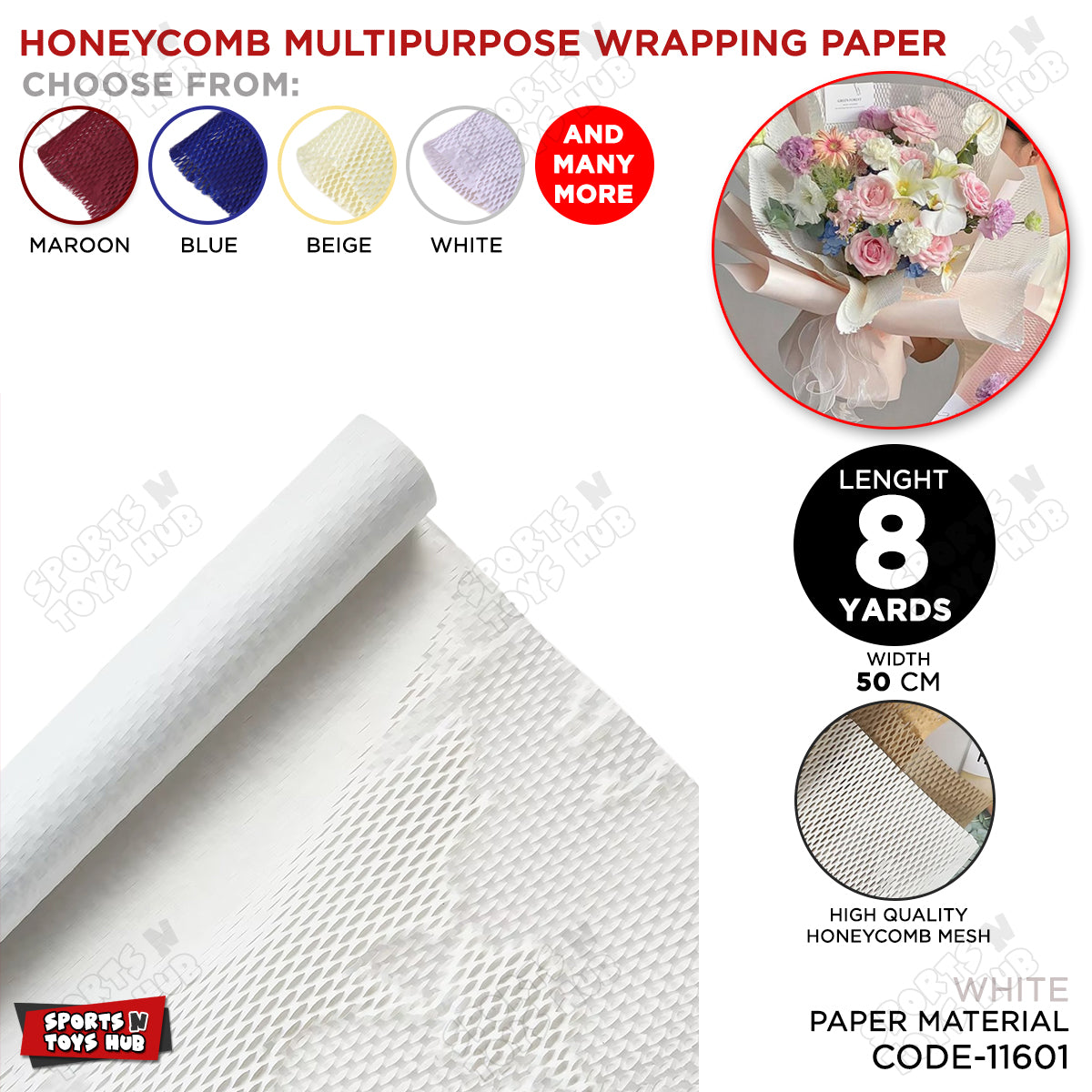 Honey Comb Multipurpose Wrapping Paper Roll
