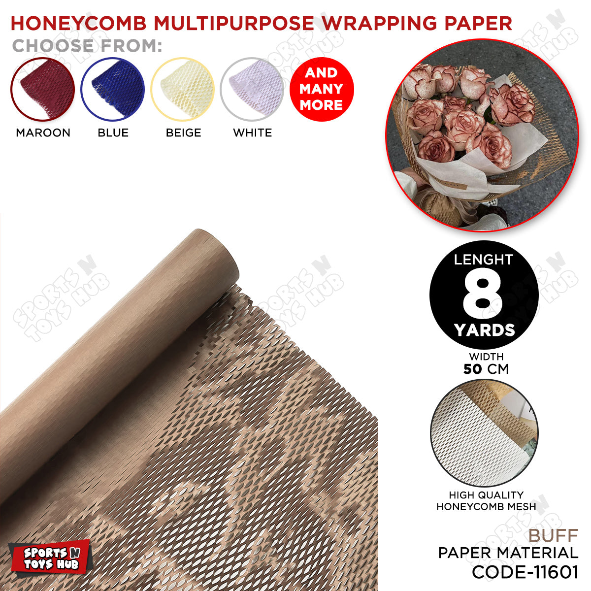 Honey Comb Multipurpose Wrapping Paper Roll