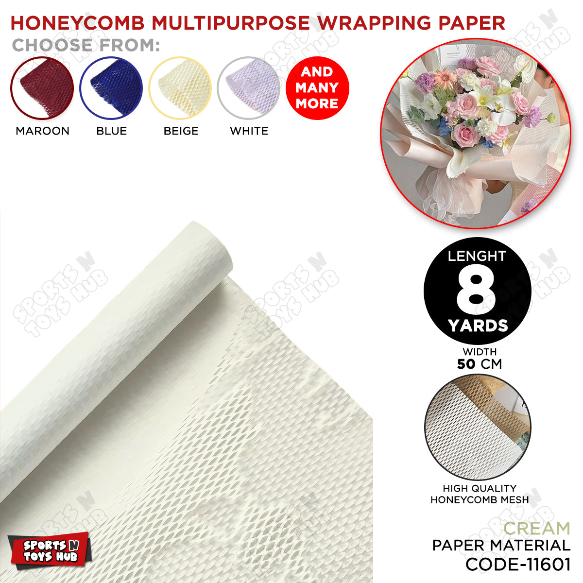 Honey Comb Multipurpose Wrapping Paper Roll