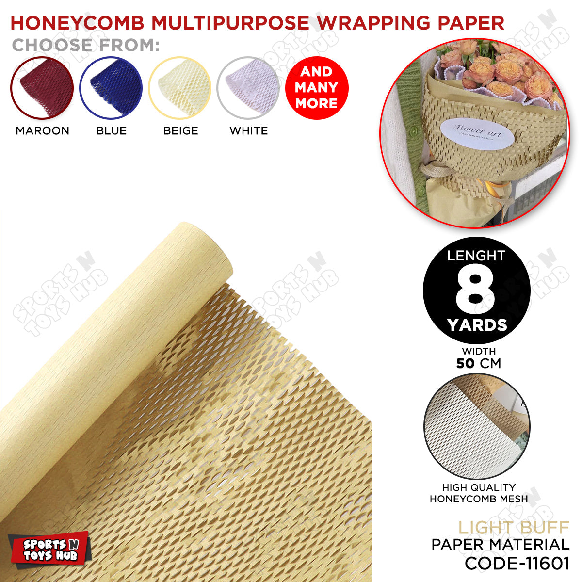 Honey Comb Multipurpose Wrapping Paper Roll