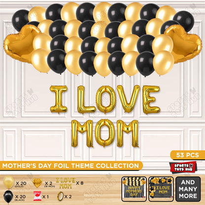 I Love Mom Foil Letter Garland Theme Collection