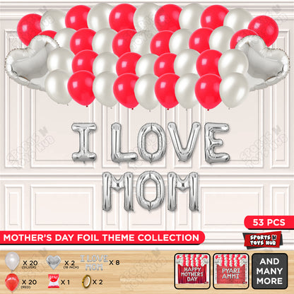I Love Mom Foil Letter Garland Theme Collection