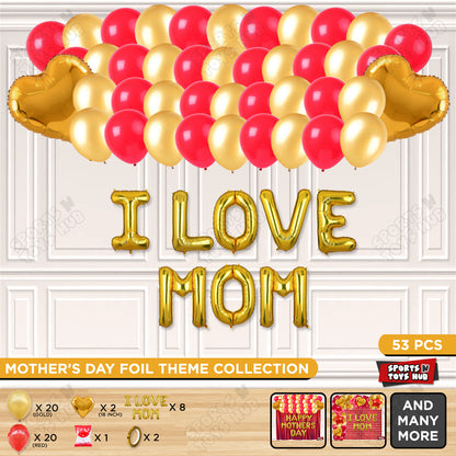 I Love Mom Foil Letter Garland Theme Collection