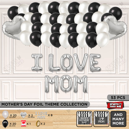 I Love Mom Foil Letter Garland Theme Collection