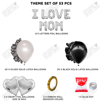 I Love Mom Foil Letter Garland Theme Collection