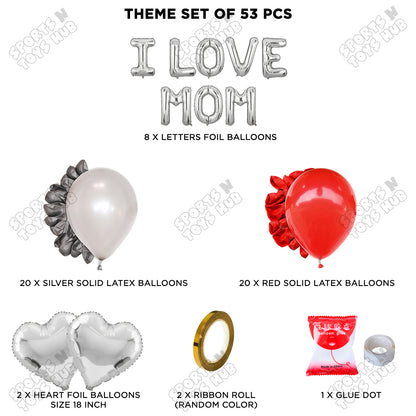 I Love Mom Foil Letter Garland Theme Collection