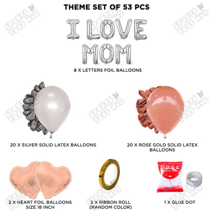 I Love Mom Foil Letter Garland Theme Collection