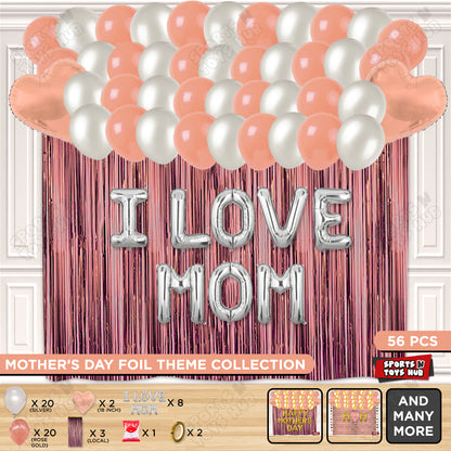 I Love Mom Foil Letter Curtain Theme Collection