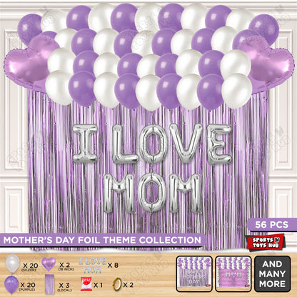 I Love Mom Foil Letter Curtain Theme Collection