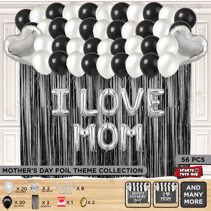 I Love Mom Foil Letter Curtain Theme Collection