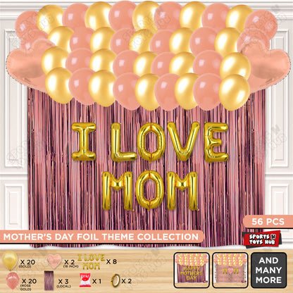 I Love Mom Foil Letter Curtain Theme Collection