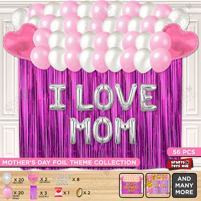 I Love Mom Foil Letter Curtain Theme Collection