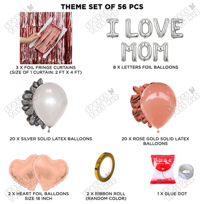 I Love Mom Foil Letter Curtain Theme Collection