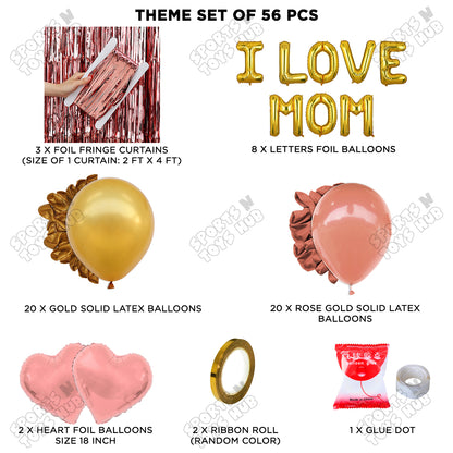 I Love Mom Foil Letter Curtain Theme Collection