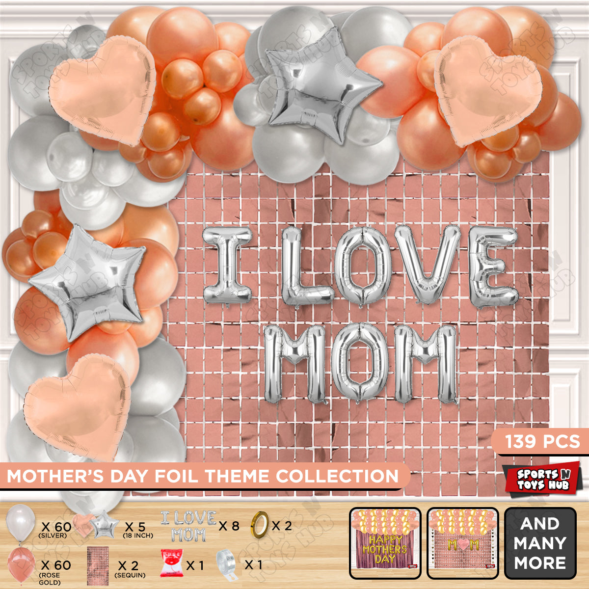 I Love Mom Foil Letter Arch Theme Collection