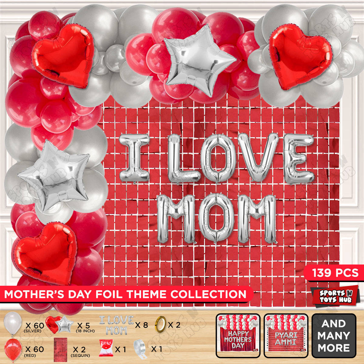 I Love Mom Foil Letter Arch Theme Collection