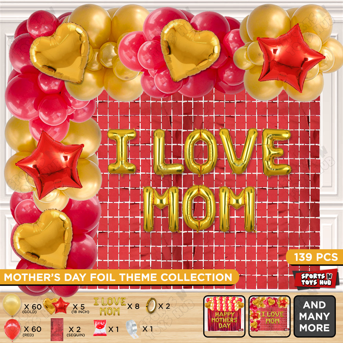 I Love Mom Foil Letter Arch Theme Collection