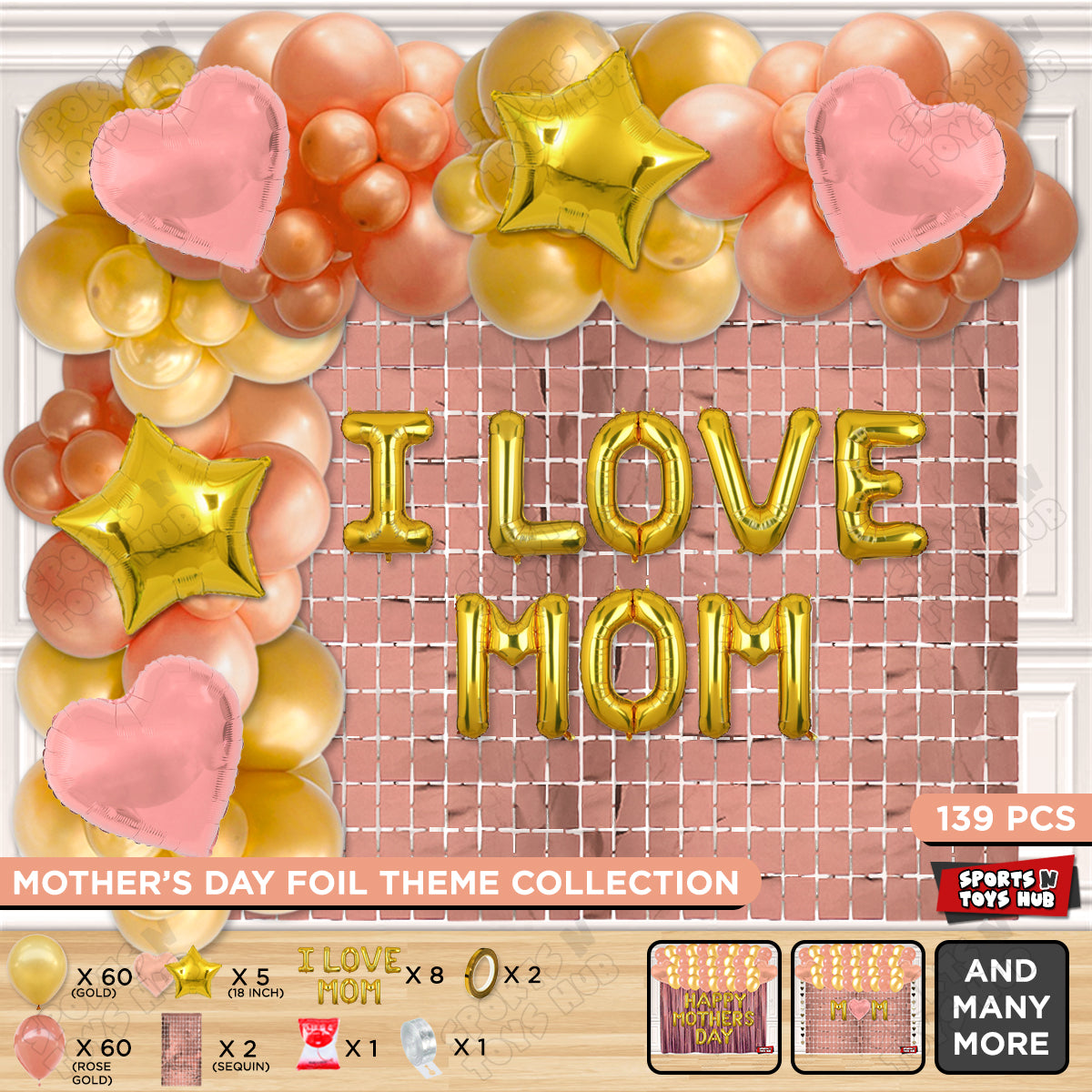 I Love Mom Foil Letter Arch Theme Collection