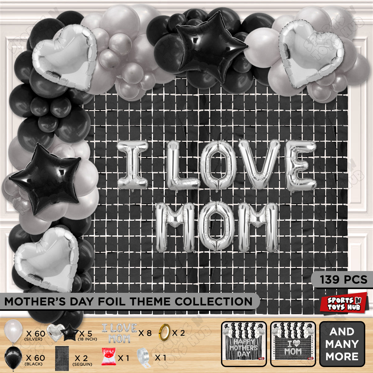 I Love Mom Foil Letter Arch Theme Collection