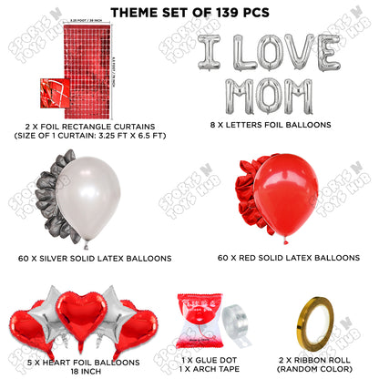 I Love Mom Foil Letter Arch Theme Collection