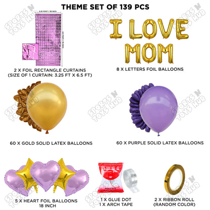 I Love Mom Foil Letter Arch Theme Collection