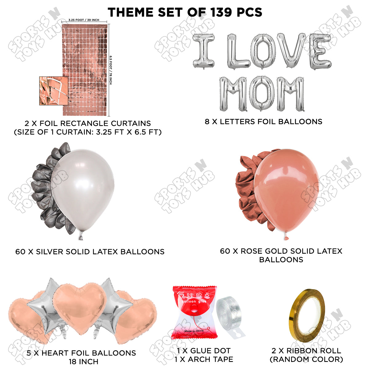 I Love Mom Foil Letter Arch Theme Collection