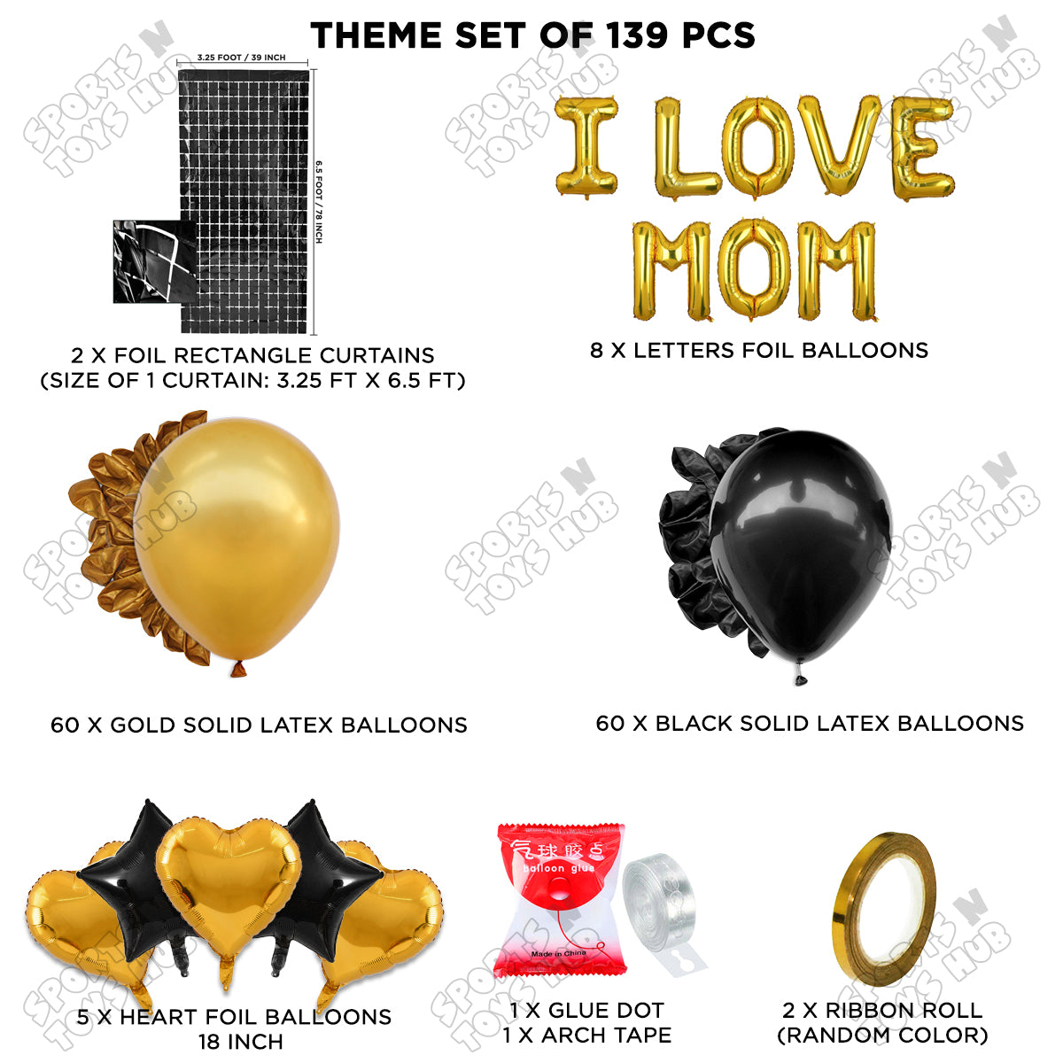 I Love Mom Foil Letter Arch Theme Collection