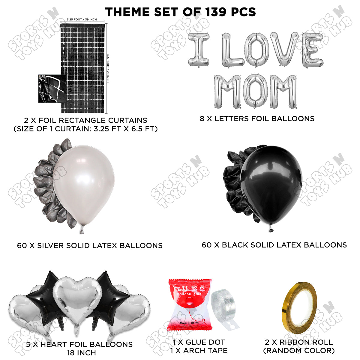 I Love Mom Foil Letter Arch Theme Collection