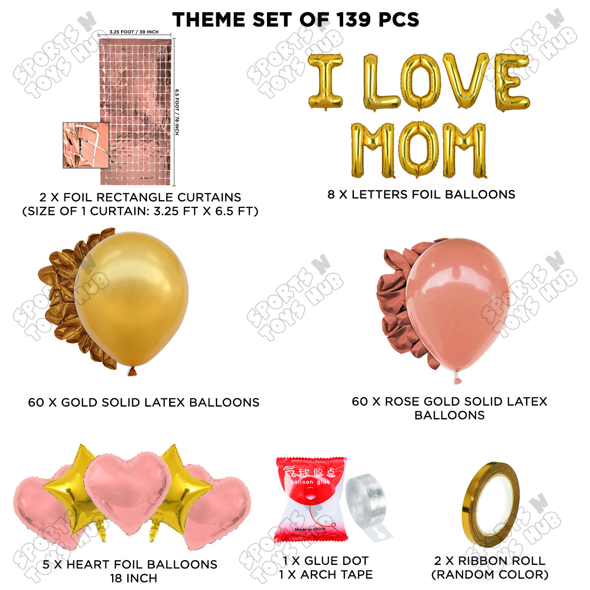 I Love Mom Foil Letter Arch Theme Collection