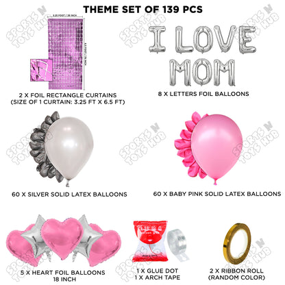 I Love Mom Foil Letter Arch Theme Collection