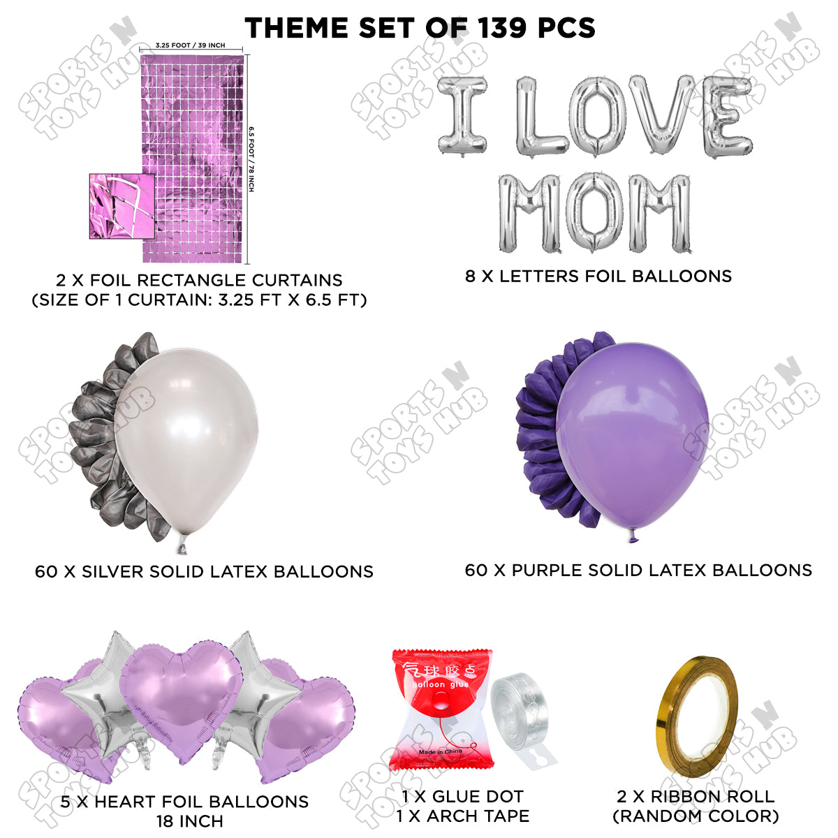 I Love Mom Foil Letter Arch Theme Collection