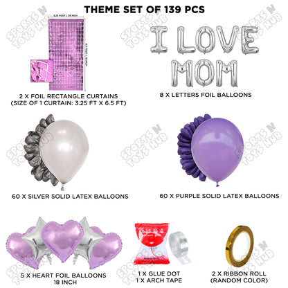 I Love Mom Foil Letter Arch Theme Collection