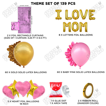 I Love Mom Foil Letter Arch Theme Collection
