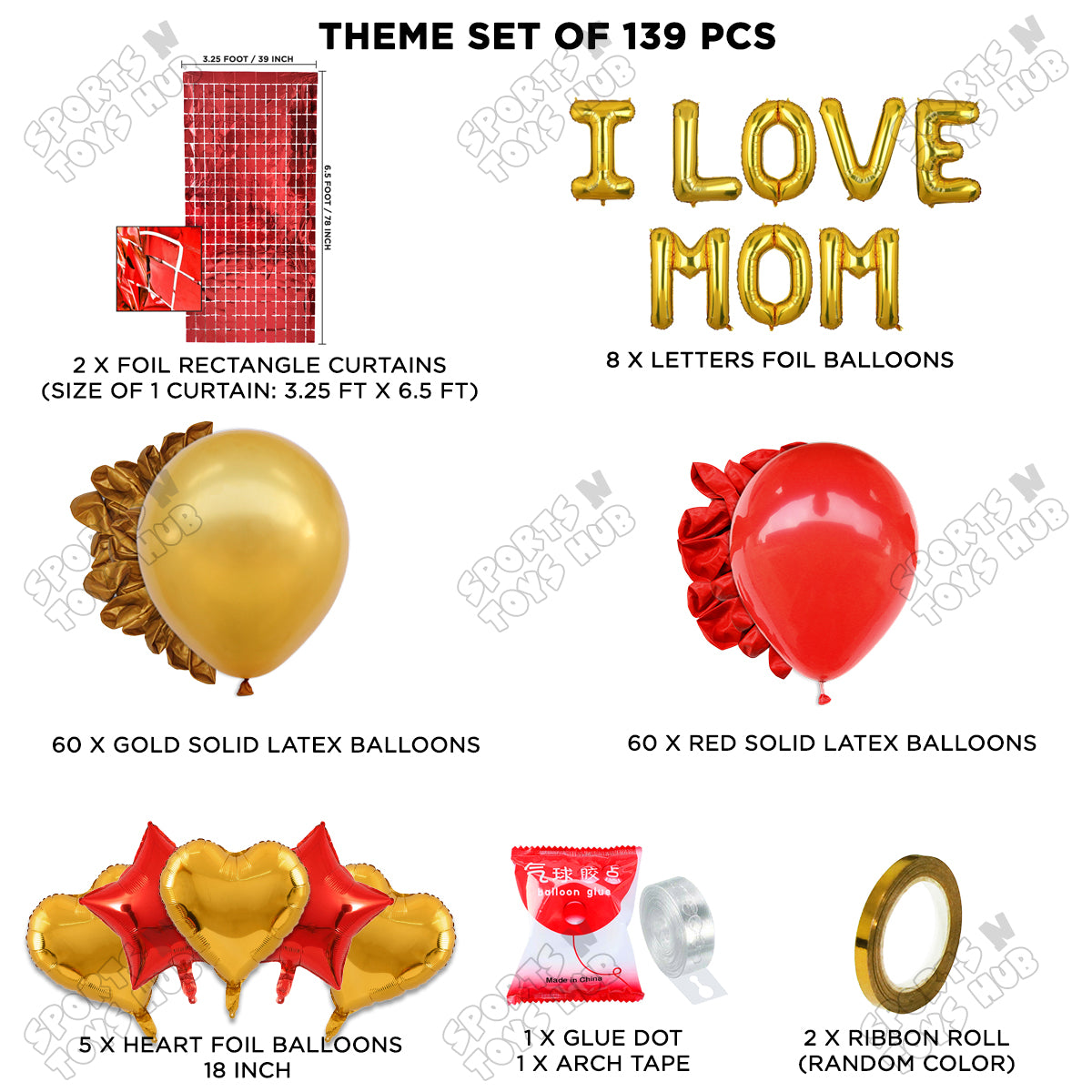 I Love Mom Foil Letter Arch Theme Collection