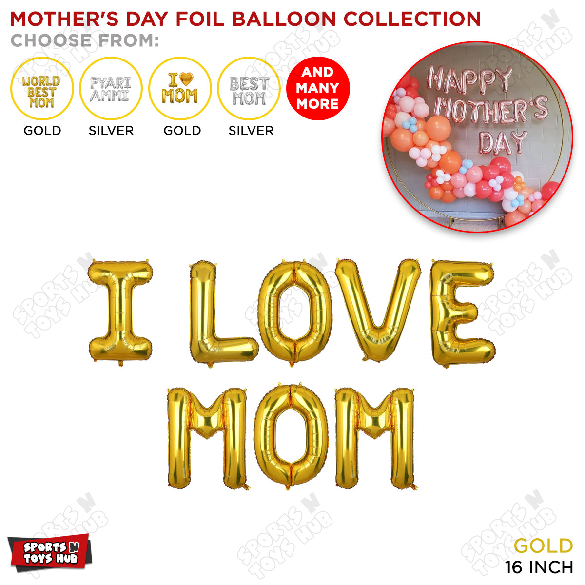 I Love Mom Foil Letter Collection