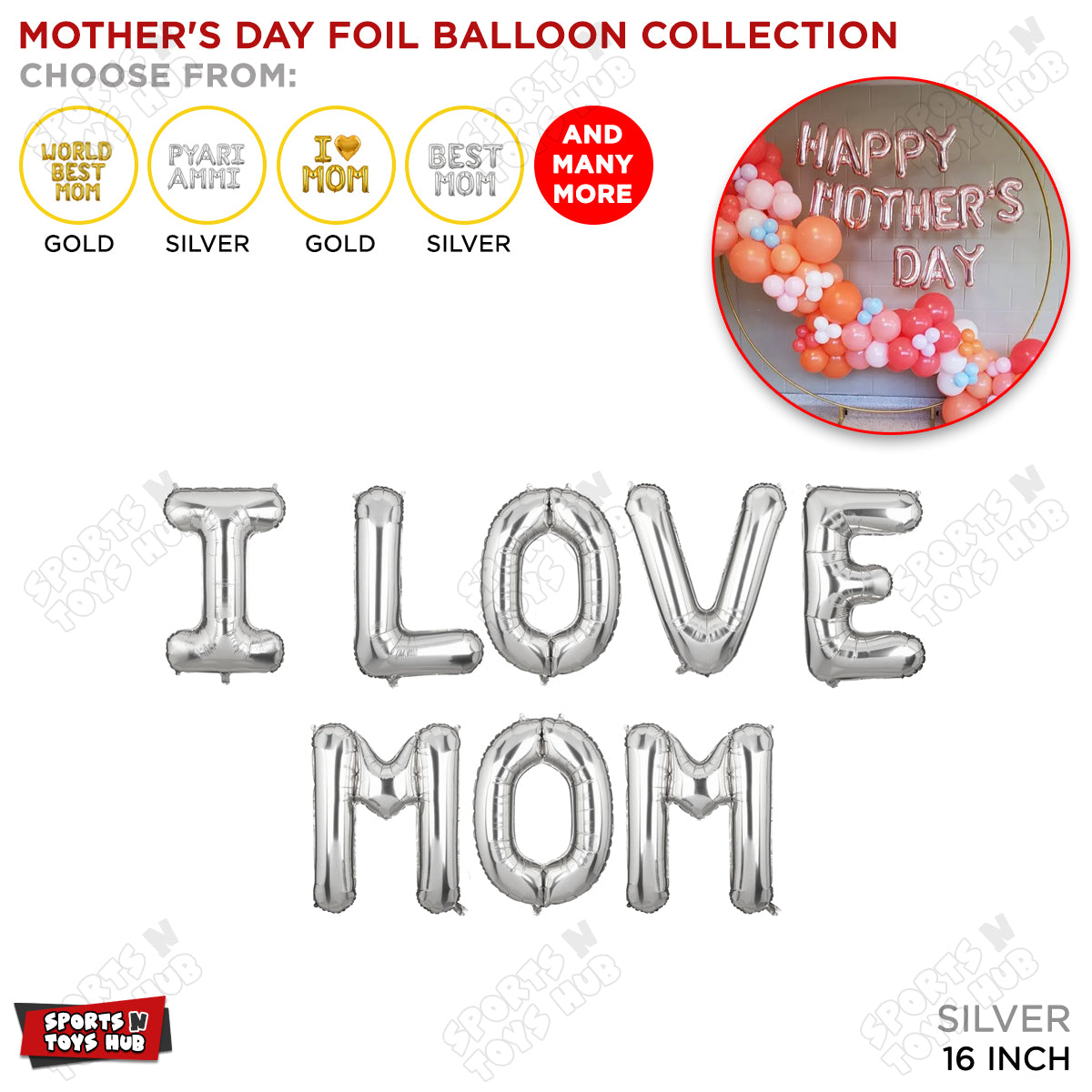 I Love Mom Foil Letter Collection