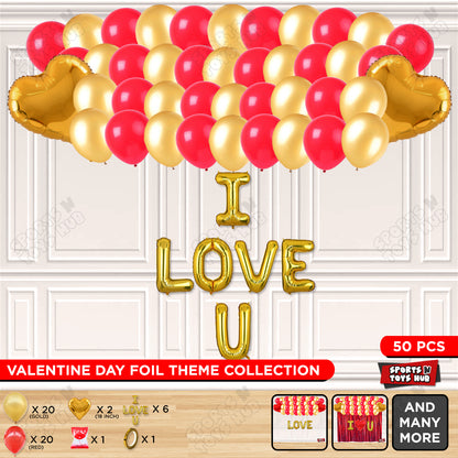I Love U Foil Letter Theme Collection