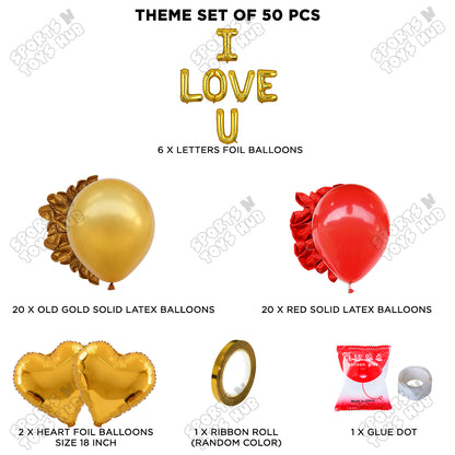 I Love U Foil Letter Theme Collection