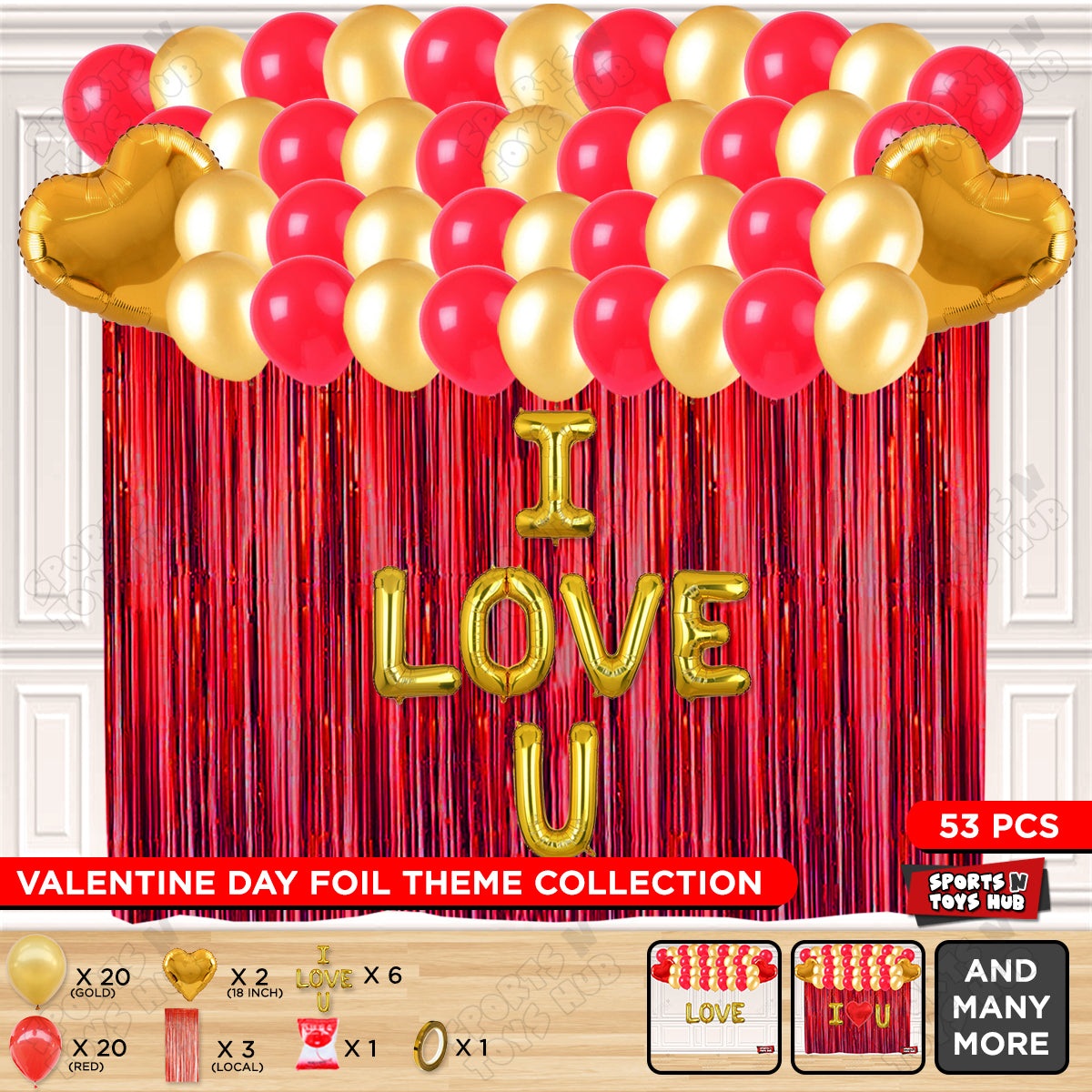 I Love U Foil Letter Theme Collection