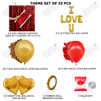 I Love U Foil Letter Theme Collection