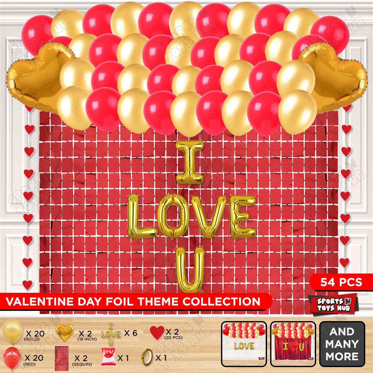 I Love U Foil Letter Theme Collection
