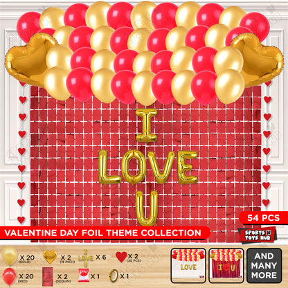 I Love U Foil Letter Theme Collection