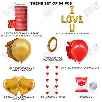 I Love U Foil Letter Theme Collection
