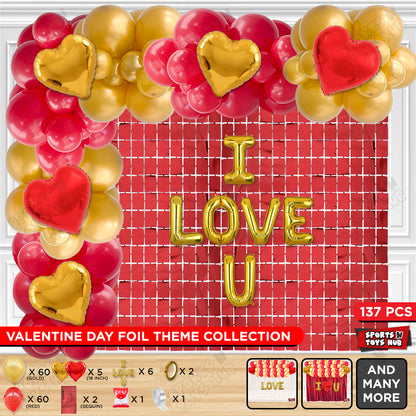 I Love U Foil Letter Theme Collection