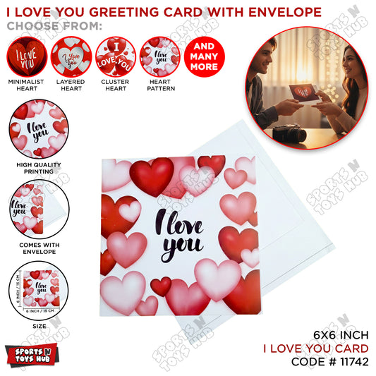 I Love You Greeting Gift Cards With Envelope For Valentine Day - 1 Pc