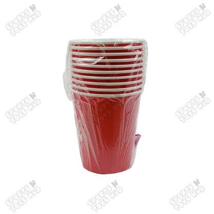 Solid Color Disposable Round Paper Cups – Pack of 10