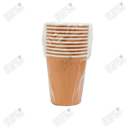 Solid Color Disposable Round Paper Cups – Pack of 10