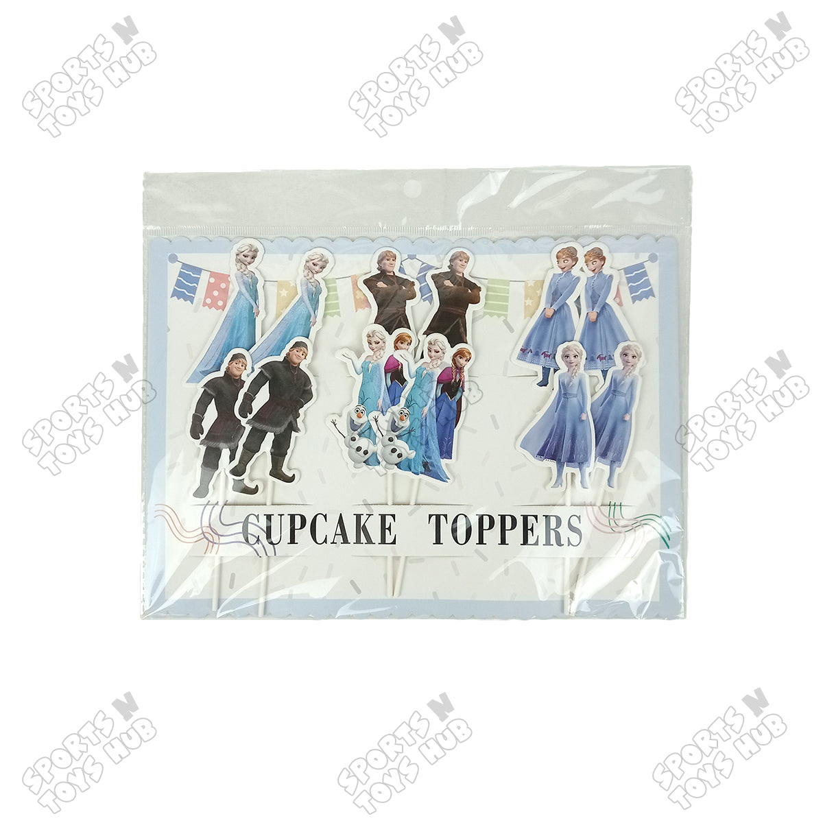 Cartoon Characters HBD Frozen Princess Cup Cake Topper - 12 Pcs