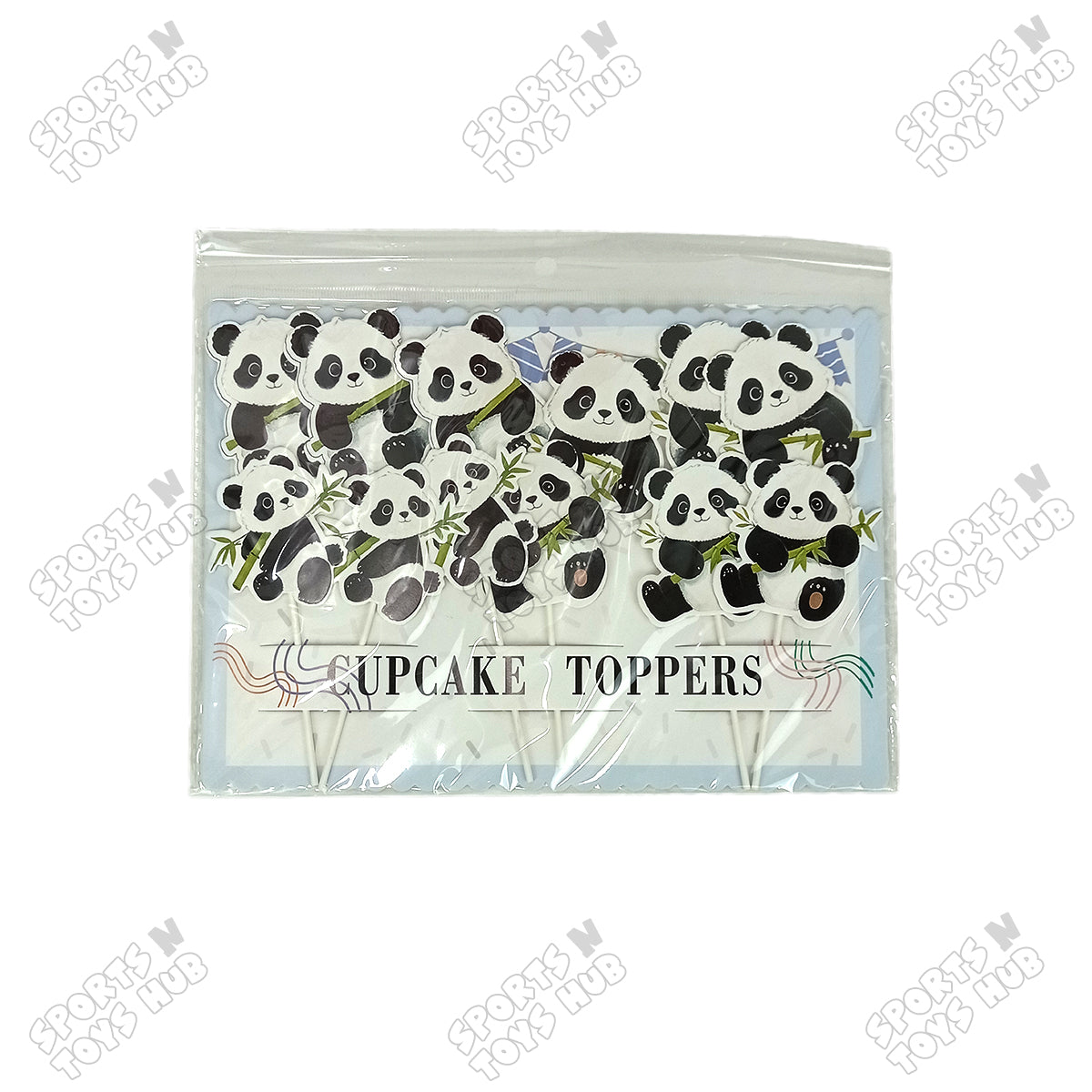 Panda Cartoon Characters HBD Cup Cake Topper - 12 Pcs