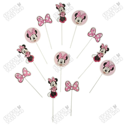 Cartoon Characters Minnie M0use Family Cup Cake Topper - 12 Pcs